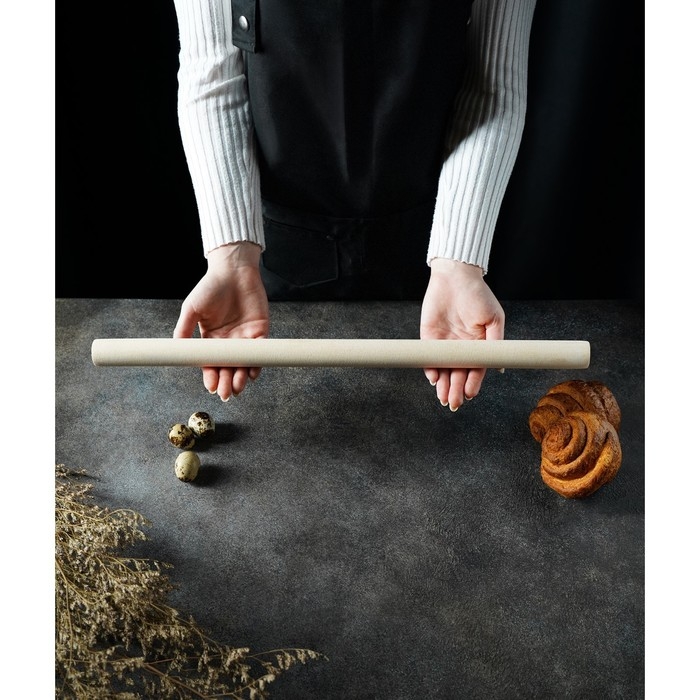 Скалка прямая Доляна, 50×3 см, берёза Скалка прямая Доляна, 50×3 см, берёза