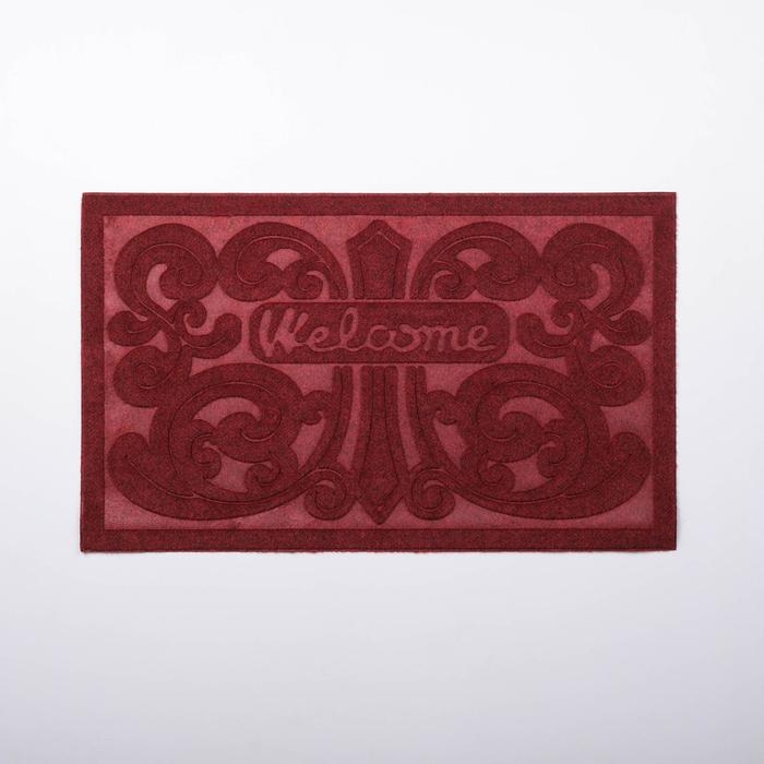 Коврик влаговпитывающий придверный без окантовки «Welcome Вензель», 45×75 см, цвет МИКС Коврик влаговпитывающий придверный без окантовки «Welcome Вензель», 45×75 см, цвет МИКС