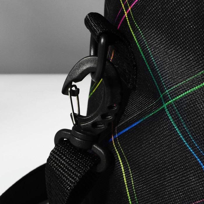 Сумка-футляр «Неон», 2 люверса, d = 21 × 23 см, цвет чёрный/разноцветный Сумка-футляр «Неон», 2 люверса, d = 21 × 23 см, цвет чёрный/разноцветный