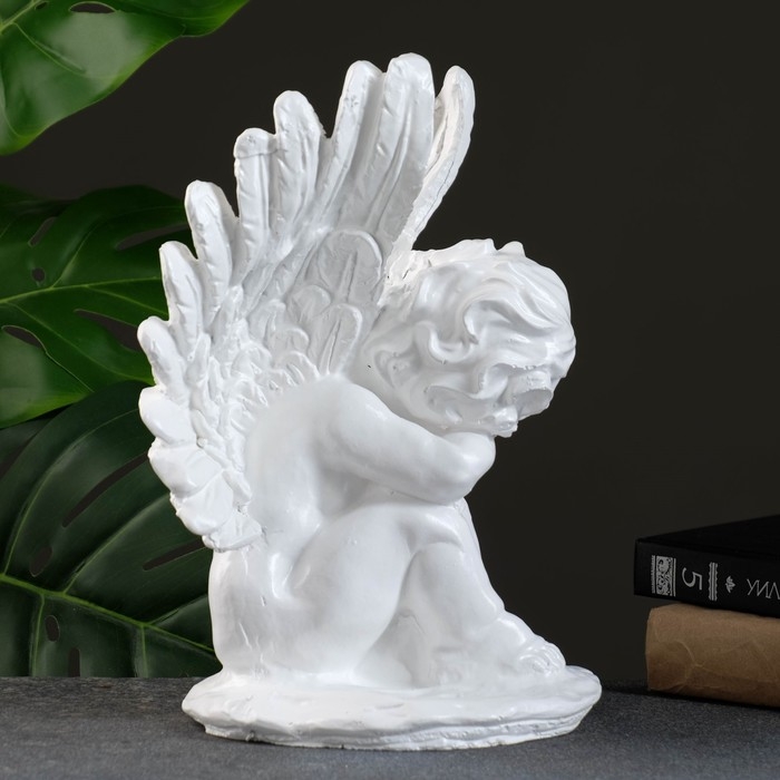 Фигура  Фигура "Ангел средний с крыльями" белый, 18х28х20см