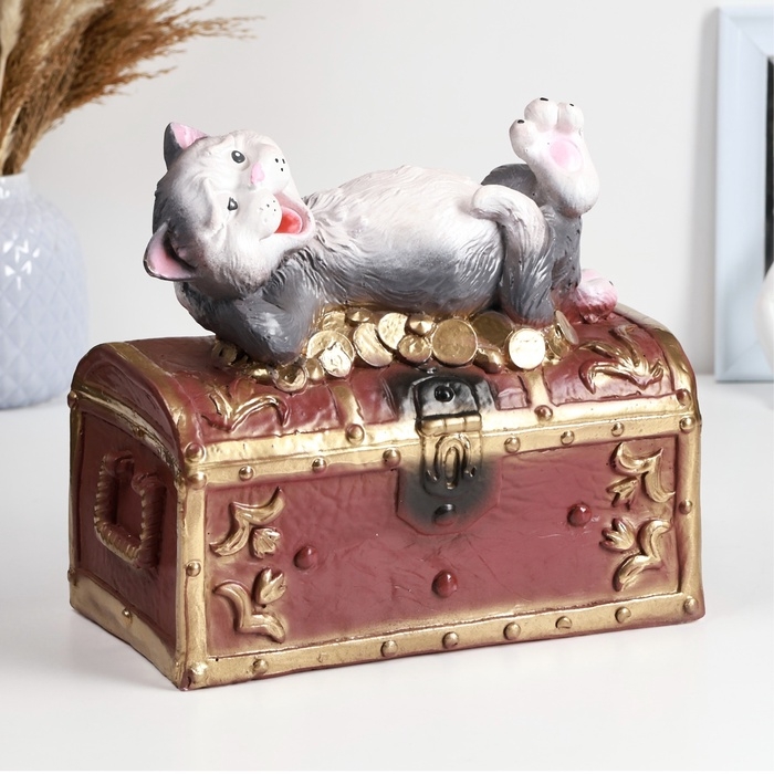 Копилка Копилка "Кот на сундуке" 23х13х22см, цветной