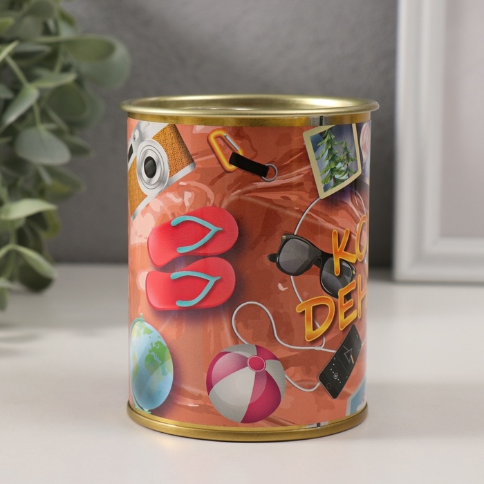 Копилка-банка металл Копилка-банка металл "Копим денюжку"