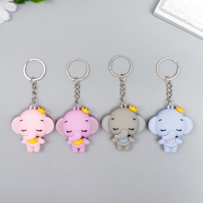 Брелок резина Брелок резина "Маленький слонёнок в короне" МИКС 10,5х4,5 см