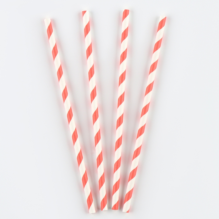 Трубочка для коктейля «Спираль», набор 25 шт., цвет бело-розовый Трубочка для коктейля «Спираль», набор 25 шт., цвет бело-розовый