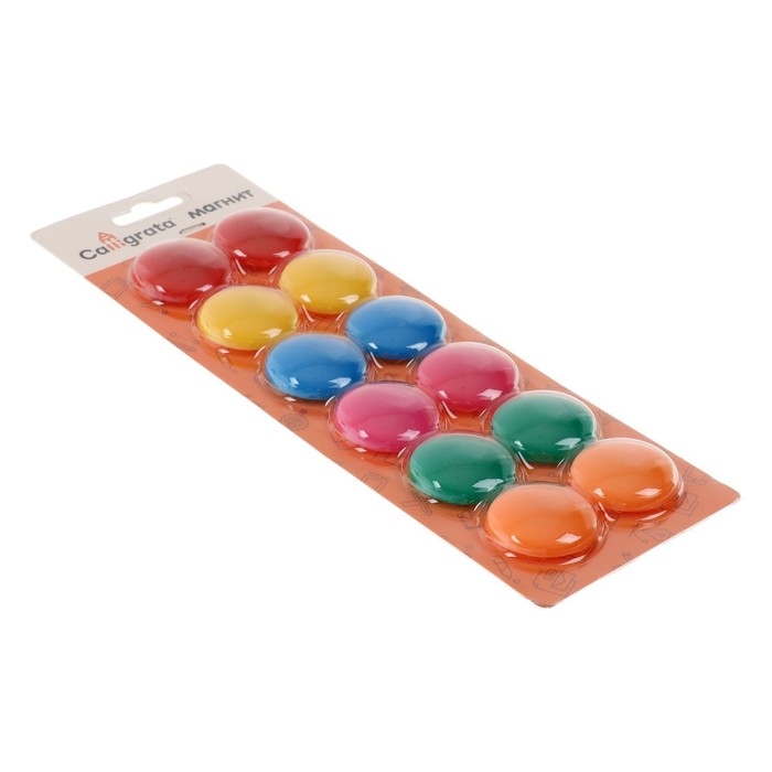 Набор магнитов для доски, 12 шт., d-3 см, на блистере Набор магнитов для доски, 12 шт., d-3 см, на блистере