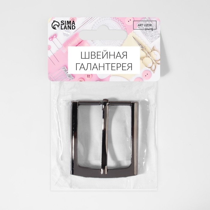 Пряжка для ремня, 5,3 × 4,5 см, 35 мм, цвет чёрный никель Пряжка для ремня, 5,3 × 4,5 см, 35 мм, цвет чёрный никель