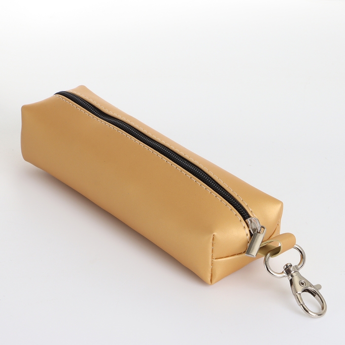 Ключница на молнии, длина 16 см, кольцо, карабин, цвет бежевый Ключница на молнии, длина 16 см, кольцо, карабин, цвет бежевый