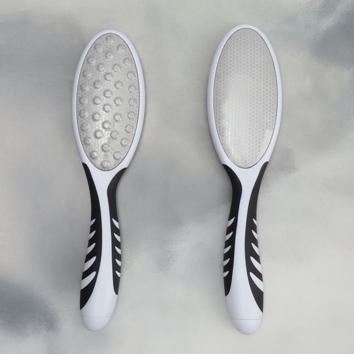 Пилка для ног, лазерная, двусторонняя, прорезиненная ручка, 23 см, цвет чёрный/белый Пилка для ног, лазерная, двусторонняя, прорезиненная ручка, 23 см, цвет чёрный/белый