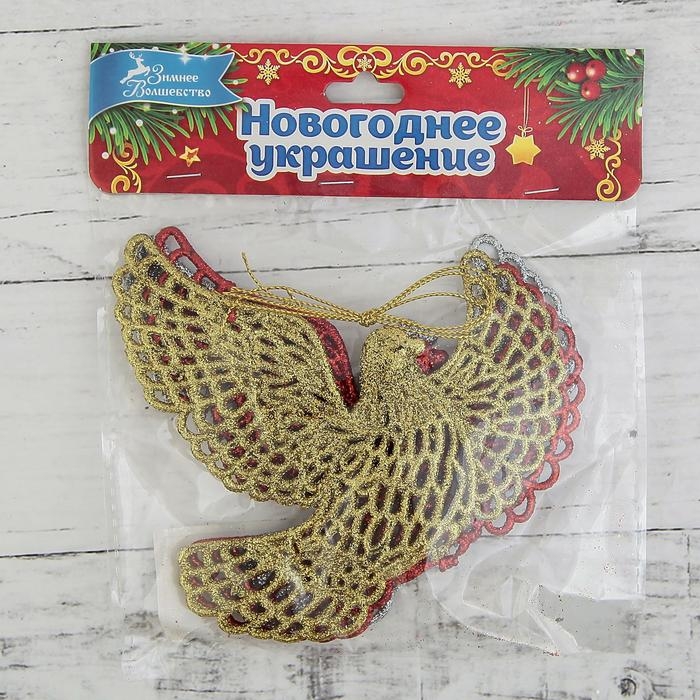 Украшение ёлочное Украшение ёлочное "Голубки резные" (набор 3 шт) 12х11,5 см, микс