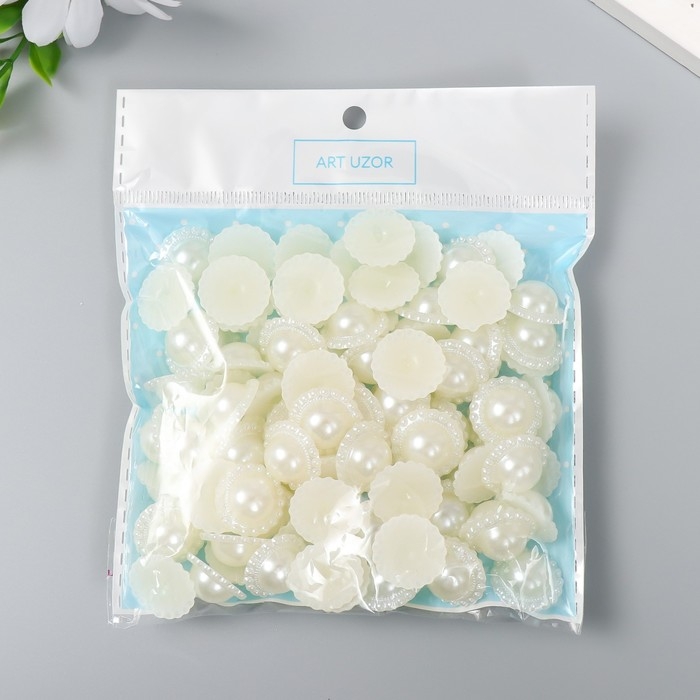 Декор для творчества Декор для творчества "Жемчужная ромашка" d=1,8 см набор 100 шт