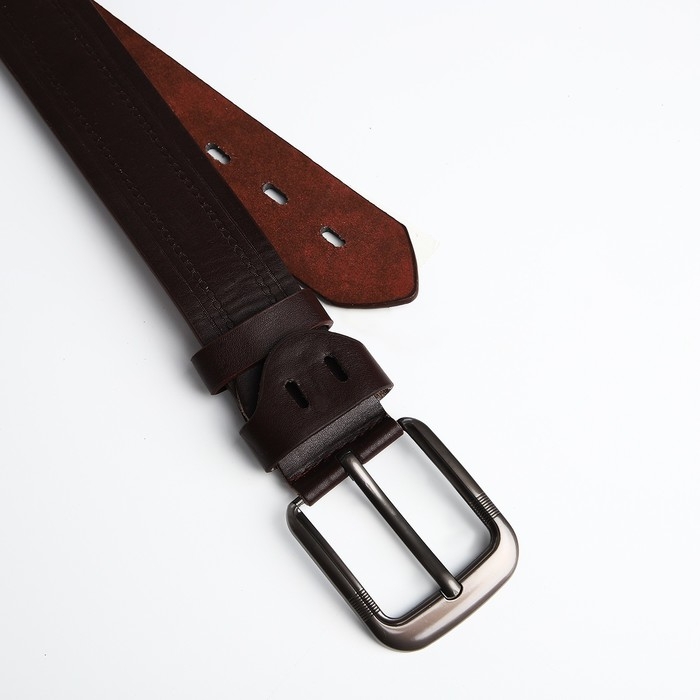 Ремень мужской, ширина 3.5 см, люверсы, винт, пряжка металл, цвет коричневый Ремень мужской, ширина 3.5 см, люверсы, винт, пряжка металл, цвет коричневый