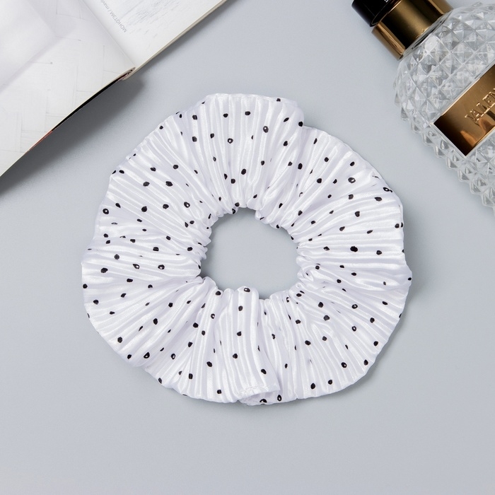 Резинка для волос Резинка для волос "Орбита" жатка крапинки, 12 см, белый
