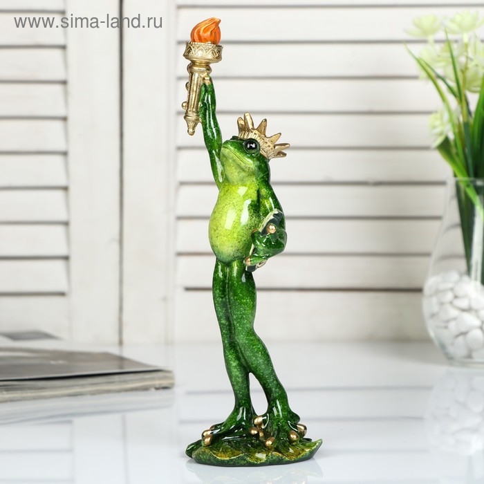 Сувенир полистоун лак Сувенир полистоун лак "Лягуха Свобода" 26х8х7 см