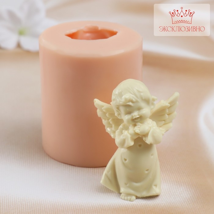 Молд силиконовый Молд силиконовый "Ангел улыбается" 6,2х5,5х7 см (издел. 6,8х4,7х2,8 см)