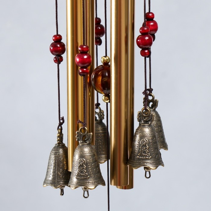 Музыка ветра металл Музыка ветра металл "Монета" 4 трубки 5 колокольчиков 60х8,3 см