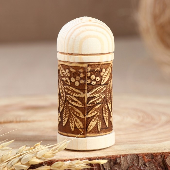 Солонка  Солонка "Рябинка" (перец), 4х9 см, береста