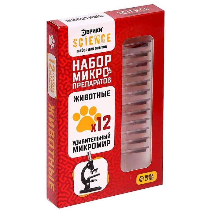 Набор для опытов «Набор микропрепаратов», животные Набор для опытов «Набор микропрепаратов», животные