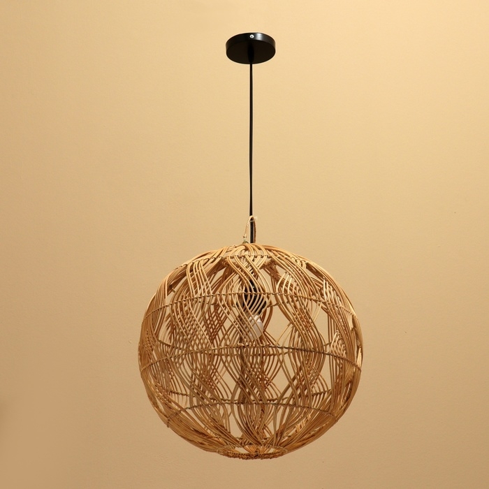 Светильник потолочный из ротанга Светильник потолочный из ротанга "Рассвет" 1х120Вт, Е27, 40х40х35 см