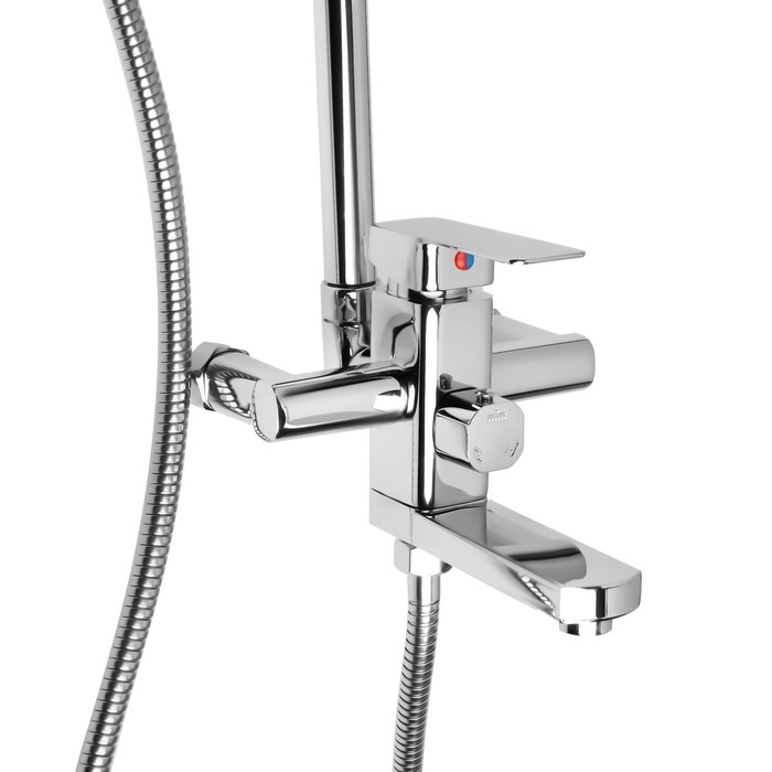 Душевая система Istok life Standard 0402.407, однорычажный, лейка, тропический душ, хром Душевая система Istok life Standard 0402.407, однорычажный, лейка, тропический душ, хром