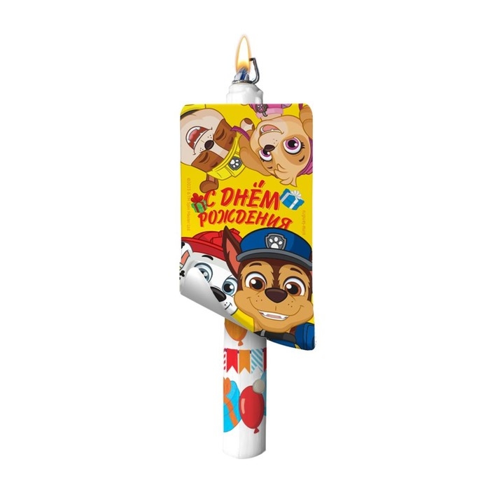 Свеча-сюрприз в торт, с открыткой, Щенячий патруль Свеча-сюрприз в торт, с открыткой, Щенячий патруль