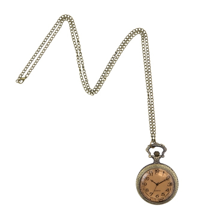 Часы карманные Часы карманные "Бронзовый каркас", кварцевые, на цепочке 80 см, d-4.5 см