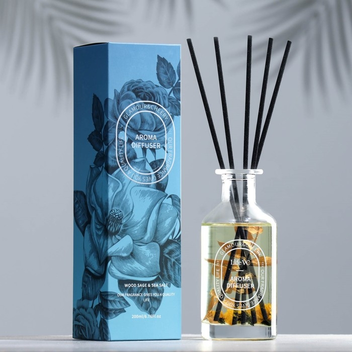 Диффузор ароматический Диффузор ароматический "Wode sage & sea salt", шалфей и морская соль, 200 мл