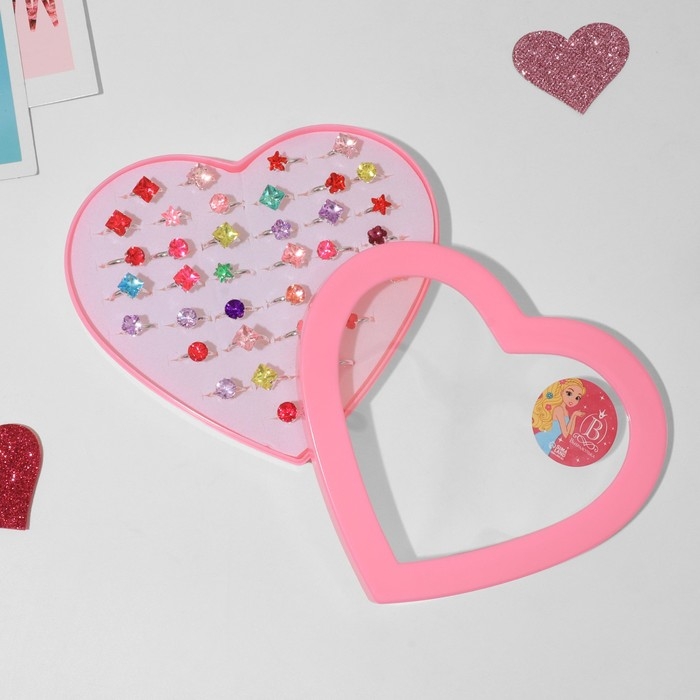 Кольца детские набор 36шт «Выбражулька», форма МИКС, цвет МИКС в серебре, б-р Кольца детские набор 36шт «Выбражулька», форма МИКС, цвет МИКС в серебре, б-р