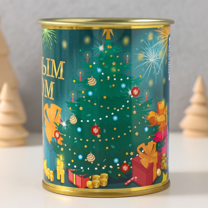 Копилка-банка металл  Копилка-банка металл "С новым годом"