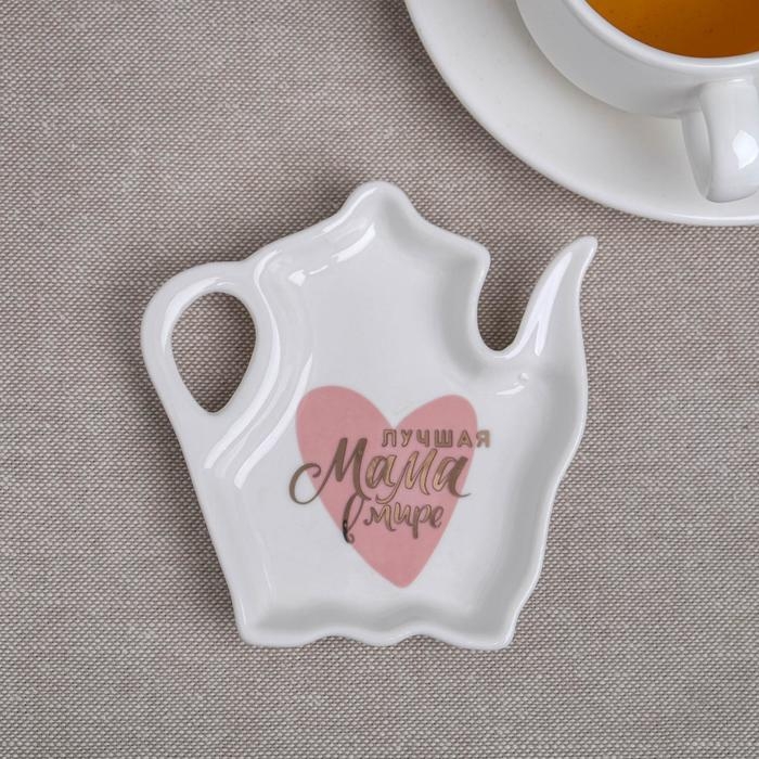 Подставка керамическая «Лучшая мама», 10 х 10 см, цвет белый Подставка керамическая «Лучшая мама», 10 х 10 см, цвет белый