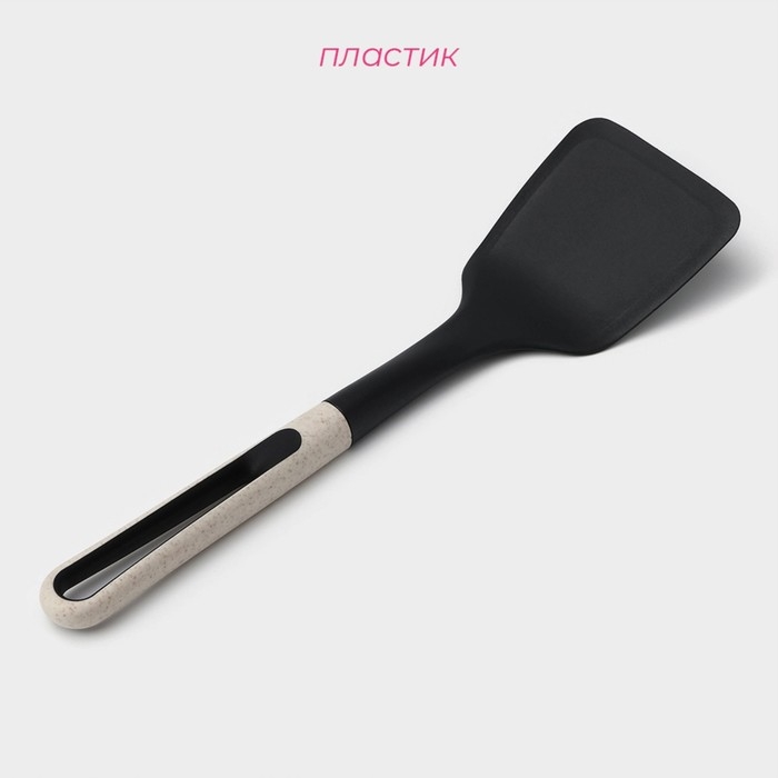 Лопатка Доляна Pronto, 35×9,5 см, цвет белый, чёрный Лопатка Доляна Pronto, 35×9,5 см, цвет белый, чёрный