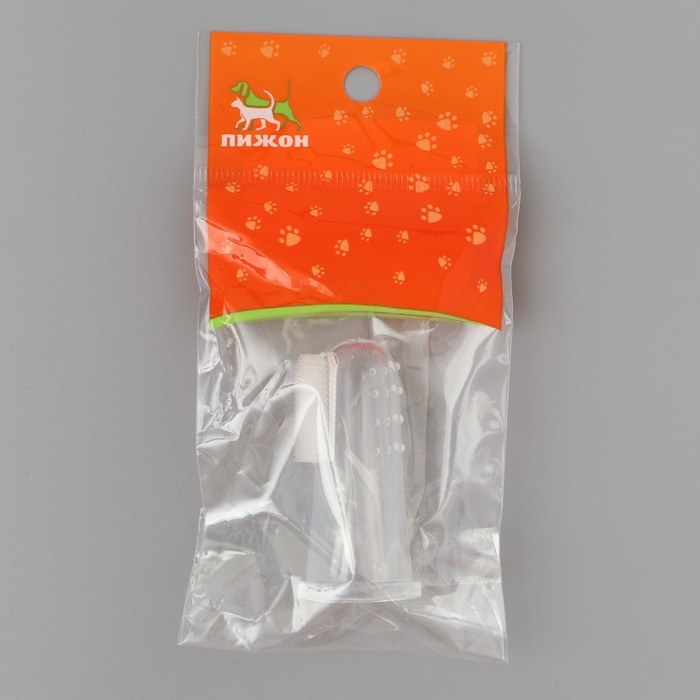 Щётка для чистки зубов животных, 5,5 х 2,5 см, голубой контейнер 7 х 4 см