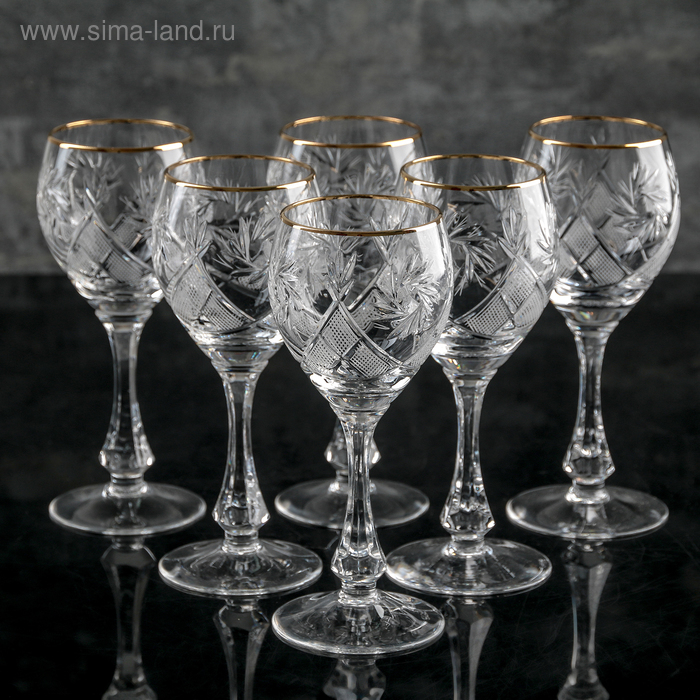 Набор фужеров хрустальных для вина «Мельница», 250 мл, 6 шт Набор фужеров хрустальных для вина «Мельница», 250 мл, 6 шт