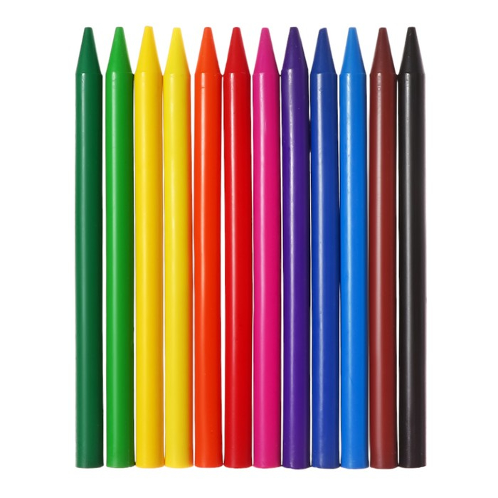 Мелки пластиковые 12 цветов, Carioca Мелки пластиковые 12 цветов, Carioca "Plastello", яркие цвета, экономичный расход, не пачкаются, круглые, в конверте