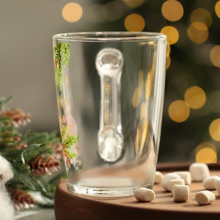 Новый год. Кружка стеклянная «Новогодний гранат», 300 мл Новый год. Кружка стеклянная «Новогодний гранат», 300 мл