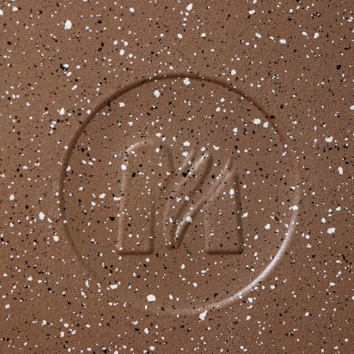 Сковорода «Гранит», d=24 см, съёмная ручка, стеклянная крышка, антипригарное покрытие, цвет коричневый