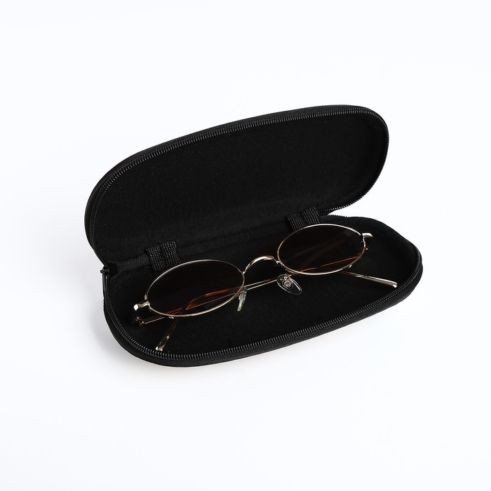 Футляр для очков на молнии, длина 17 см, цвет тёмно-коричневый Футляр для очков на молнии, длина 17 см, цвет тёмно-коричневый