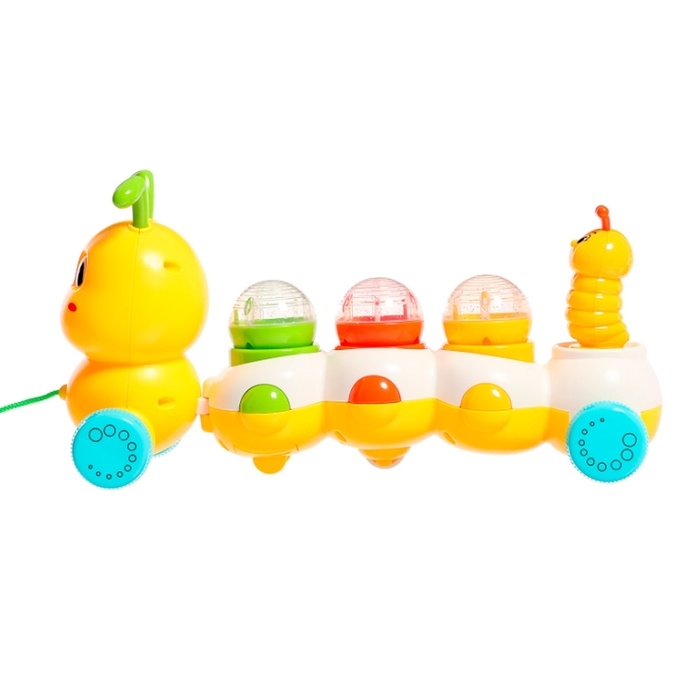 Музыкальная каталка на веревке «Гусеница», световые и звуковые эффекты Музыкальная каталка на веревке «Гусеница», световые и звуковые эффекты