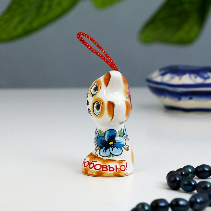 Сувенирный колокольчик  Сувенирный колокольчик "Котёнок. Любовь", 6 см, микс