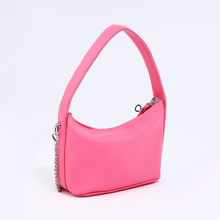 Сумка-багет на молнии, цепочка, цвет розовый Сумка-багет на молнии, цепочка, цвет розовый