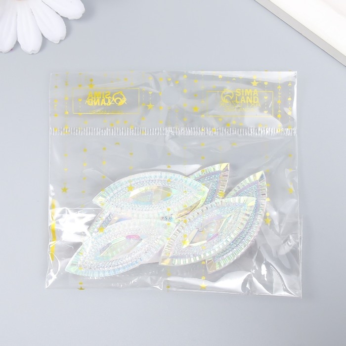 Декор для творчества пластик Декор для творчества пластик "Глаз" голография белый набор 6 шт 2х5 см