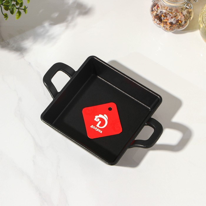 Сковорода чугунная «Квадрат. Глубокий», 12,5×12,5×3,5 см, с чугунной ручкой Сковорода чугунная «Квадрат. Глубокий», 12,5×12,5×3,5 см, с чугунной ручкой