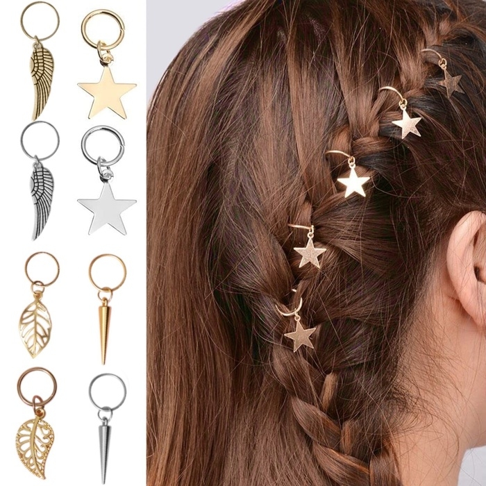 Пирсинг для волос «Крылья», 4,1 × 1 см, 10 шт, цвет серебристый