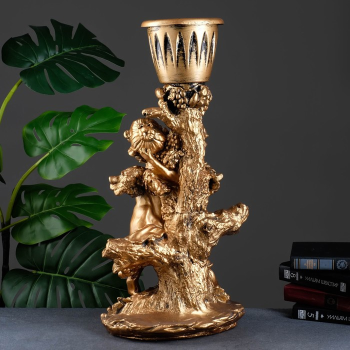 Фигурное кашпо Фигурное кашпо "Пара ангелов" бронза 1,2 л / 27х62х30см