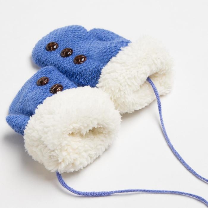 Варежки детские MINAKU с пуговичками, 15 р-р (15 см), цв.тёмно-синий Варежки детские MINAKU с пуговичками, 15 р-р (15 см), цв.тёмно-синий