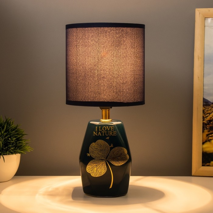 Настольная лампа Настольная лампа "Натюр" E14 40Вт синий 12,5х12,5х28 см RISALUX