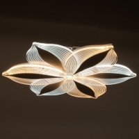 Люстра с ПДУ 74664/6 LED 75Вт 3000-6000К диммер бело-прозрачный 50х50х6 см BayerLux