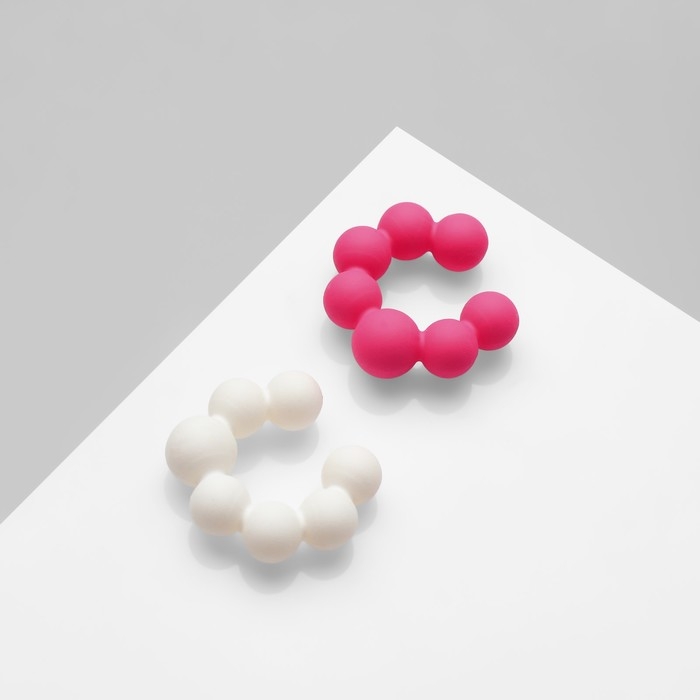 Серьги &laquo;Каффы&raquo; набор 2 шт, сфера, цвет бело-розовый
