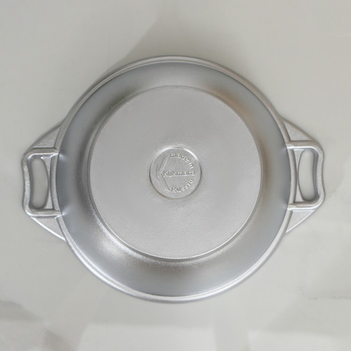 Казан, 3 л, крышка-сковорода, литые ручки, цвет серебряный Казан, 3 л, крышка-сковорода, литые ручки, цвет серебряный