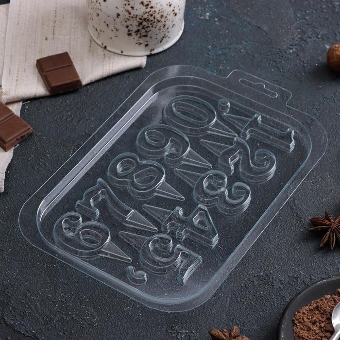 Форма для шоколада и конфет пластиковая «Цифры на ножке», 21×15 см, цвет прозрачный Форма для шоколада и конфет пластиковая «Цифры на ножке», 21×15 см, цвет прозрачный