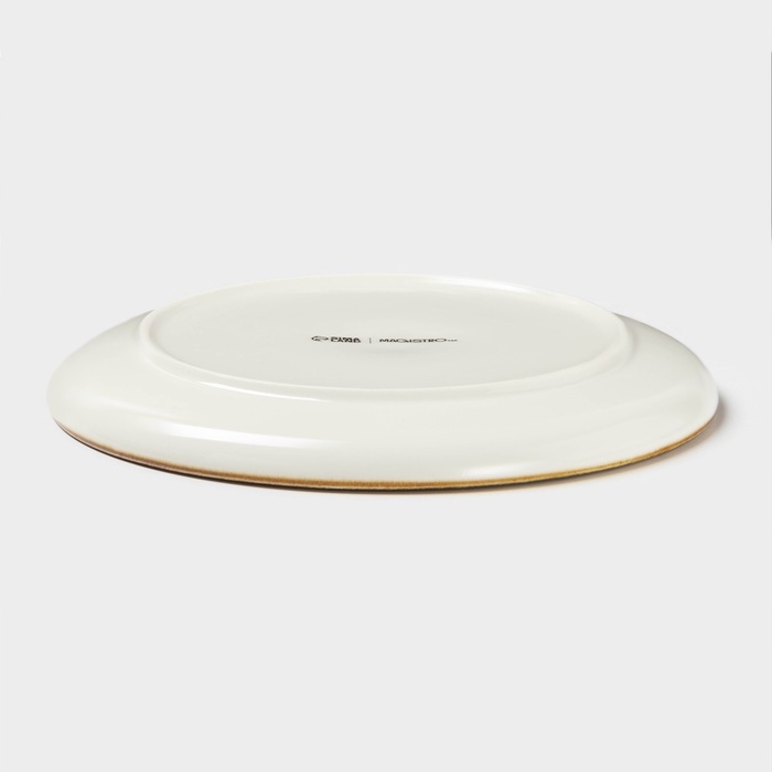 Тарелка фарфоровая пирожковая Magistro «Церера», d=18 см, цвет коричневый